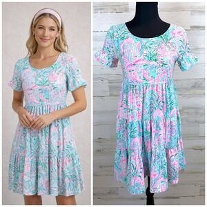 Lilly Pulitzer Jodee Swing Dress XS Bali Blue Spotted On Worth Coastal Preppy